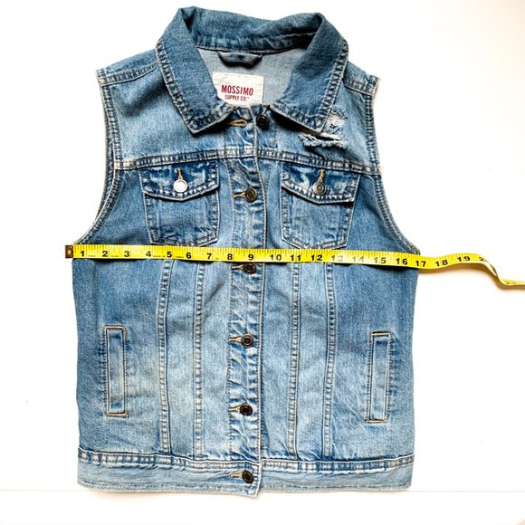 target sleeveless denim button down vest w/collar - Picture 3 of 5